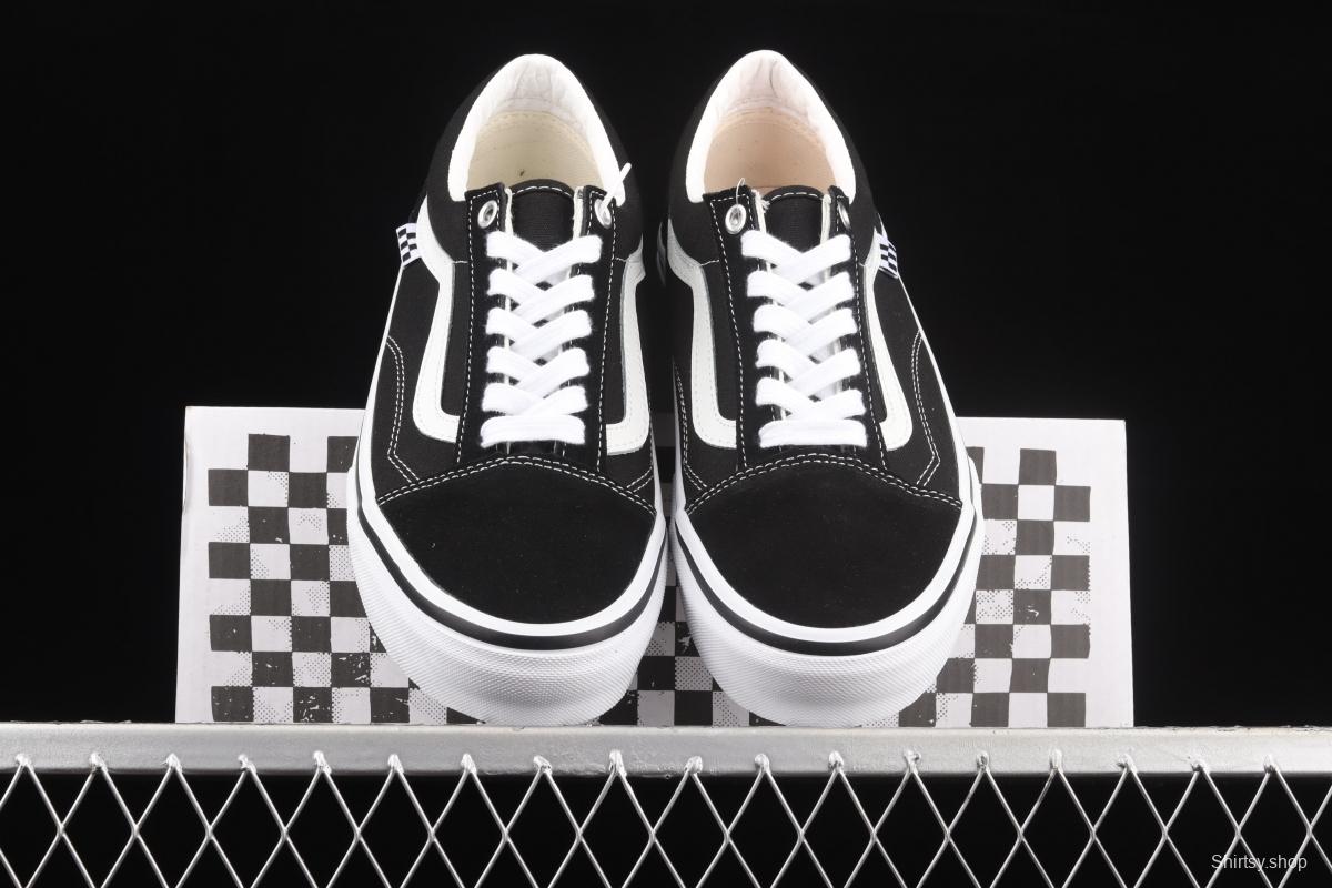 Vans Skate Classics Old Skool Anaheim side checkerboard black and white classic low-top casual board shoes VN0A5FCBY28