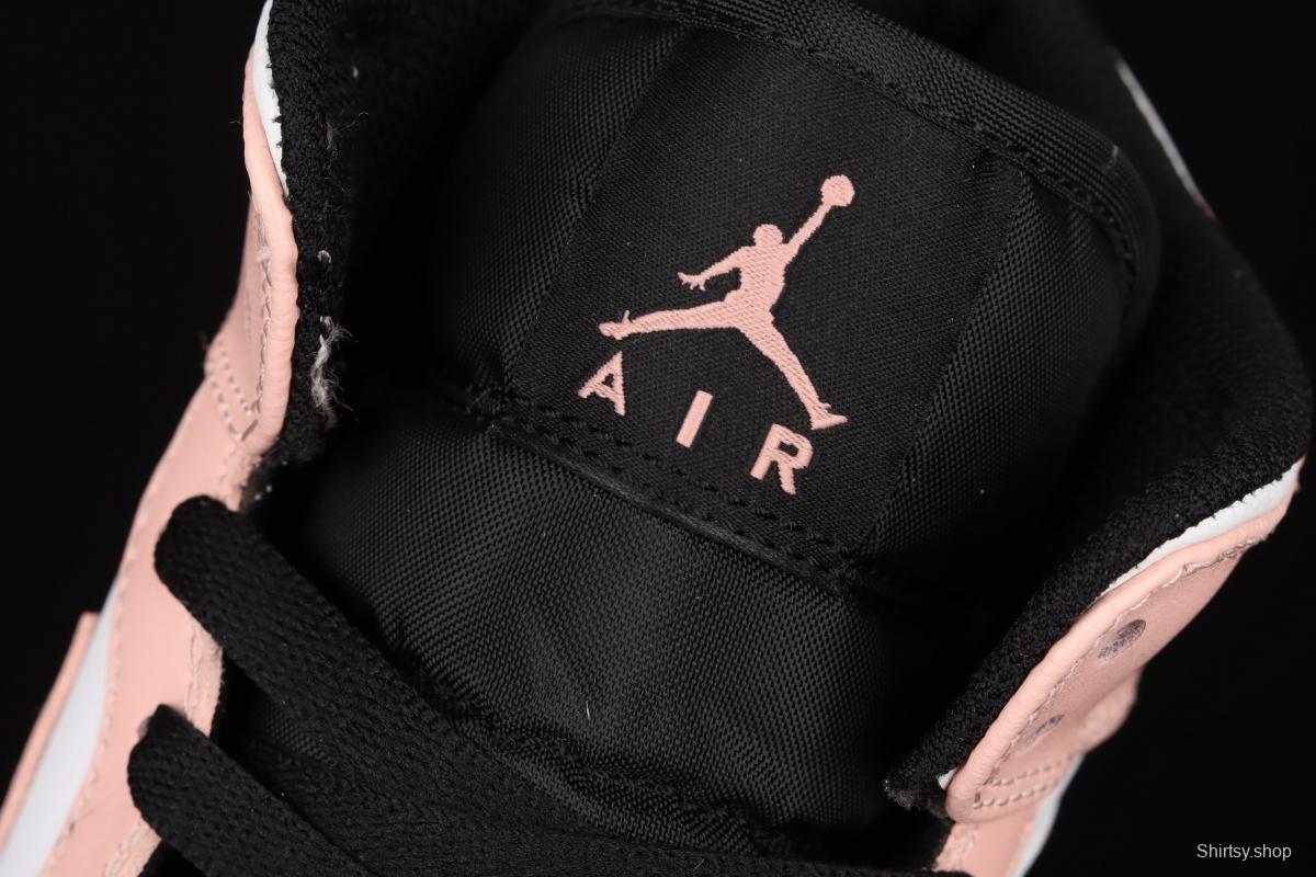 Air Jordan 1 Mid black and white Zhongbang basketball shoes 554725-133