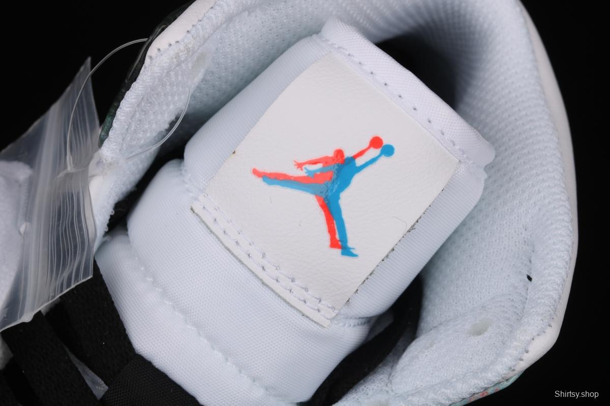 Air Jordan 1 Mid SE naked eye 3D limited edition Zhongbang basketball shoes BQ6931-114,