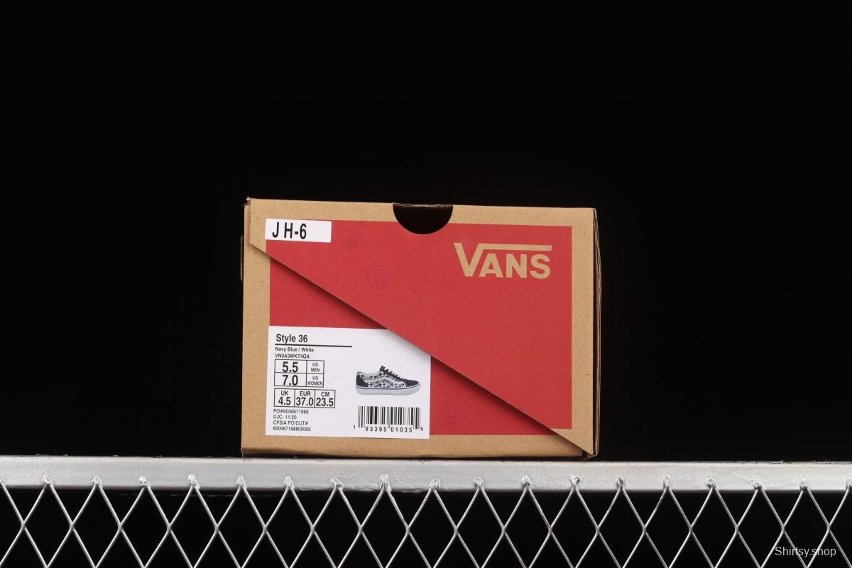 OFF-White x Vans Old Skool joint style new color matching low-side sports skateboard shoes VN0A3WKT4QA