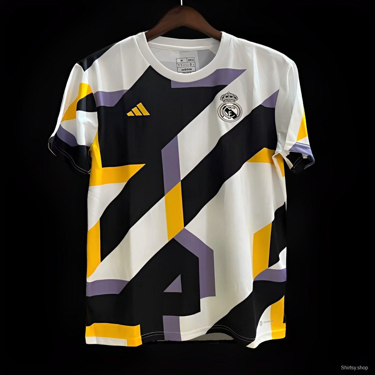 23/24 Real Madrid Abstract Take on Houndstooth Pattern Pre-Match Jersey