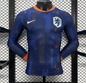 Player Version 2024 Netherlands Away Long Sleeve Jersey